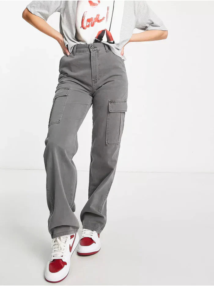 Paisley Pantalon Cargo Femme – Pantalon Utilitaire Coupe Droite avec Multiples Poches pour Usage Quotidien & Activités Extérieures