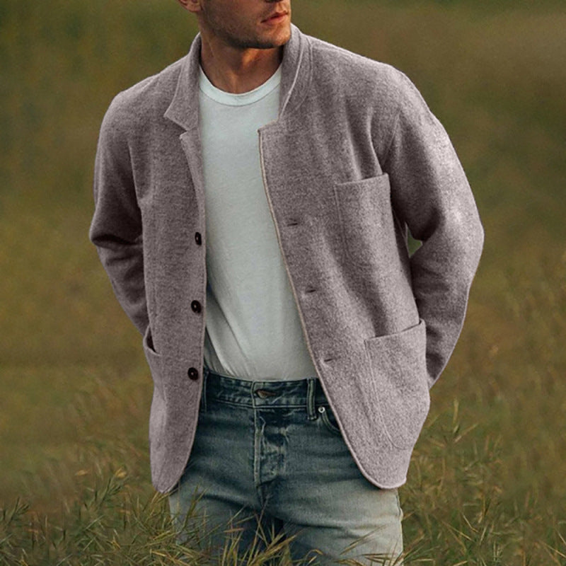 Dexter Veste Décontractée pour Hombre – Tissu texturé avec fermeture à boutons et poches avant