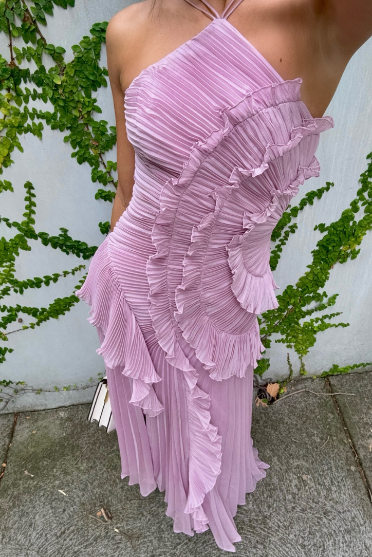 Guendalina Robe Longue Plissée – Élégance Halter pour Cérémonies et Événements Spéciaux