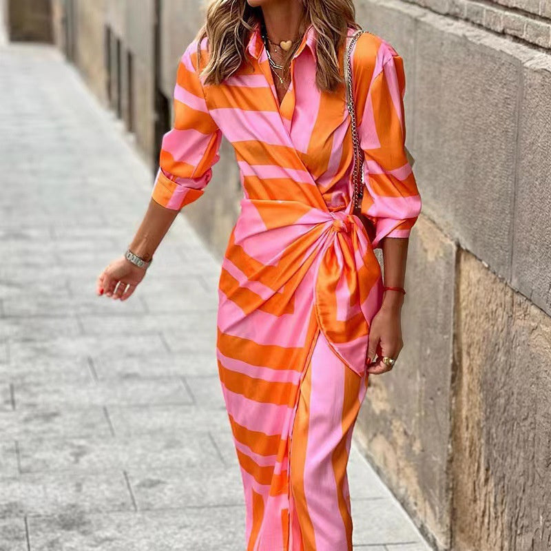 Jasmin Robe Femme – Vestido elegante con estampado simétrico y corte cómodo para todas las estaciones