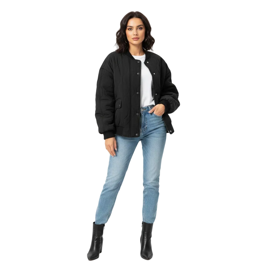 Christelle Bomber Femme Doublé – Coupe Décontractée, Léger & Style Intemporel