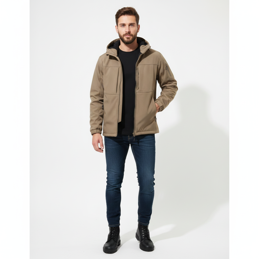 Max Vestă Softshell Bărbați cu Glugă – Design Funcțional & Croială Modernă Extensibilă