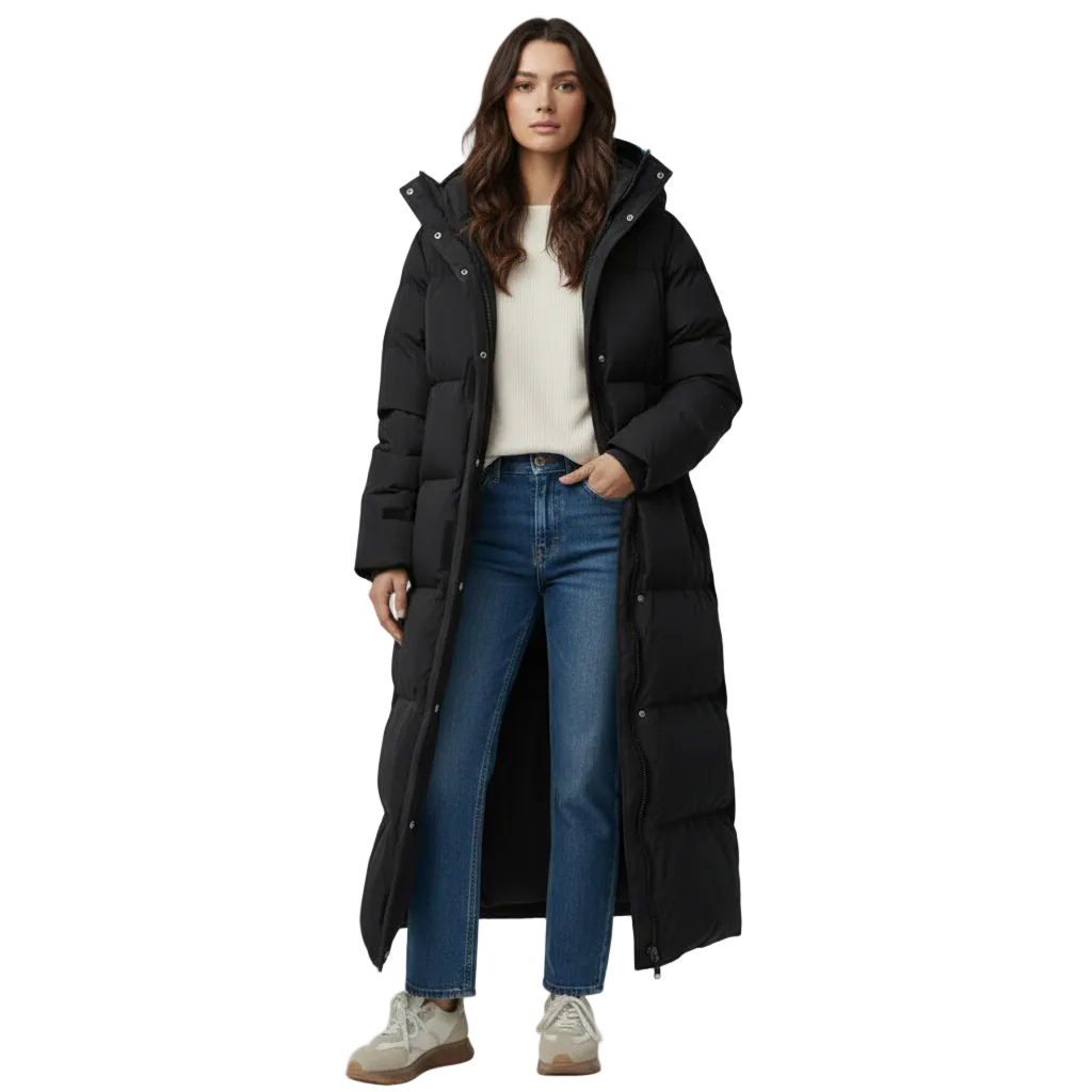 Cray Cappotto Lungo Piumino Donna – Taglio Elegante, Caldo e Resistente al Vento