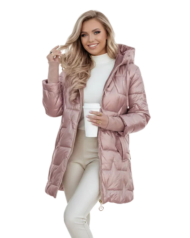 Charlie Manteau d’Hiver Femme – Veste Élégante avec Capuche, Poches et Fermeture à Boutons