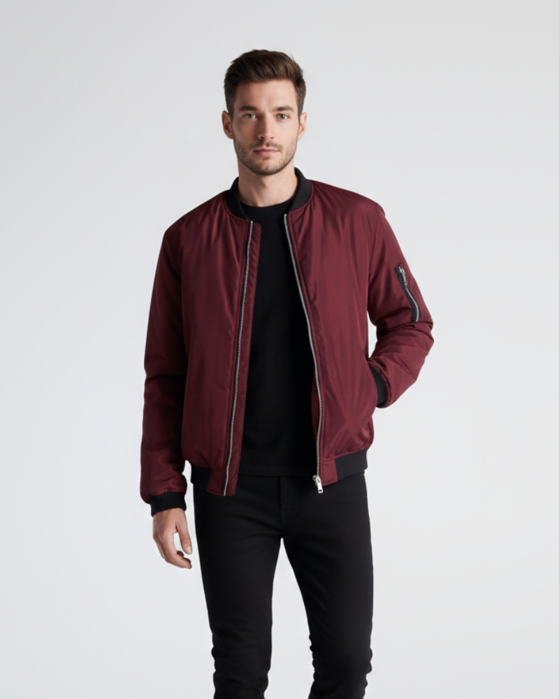 Zenio Bomber Homme Essensio – Veste Légère Déperlante avec Zip & Finitions Côtelées
