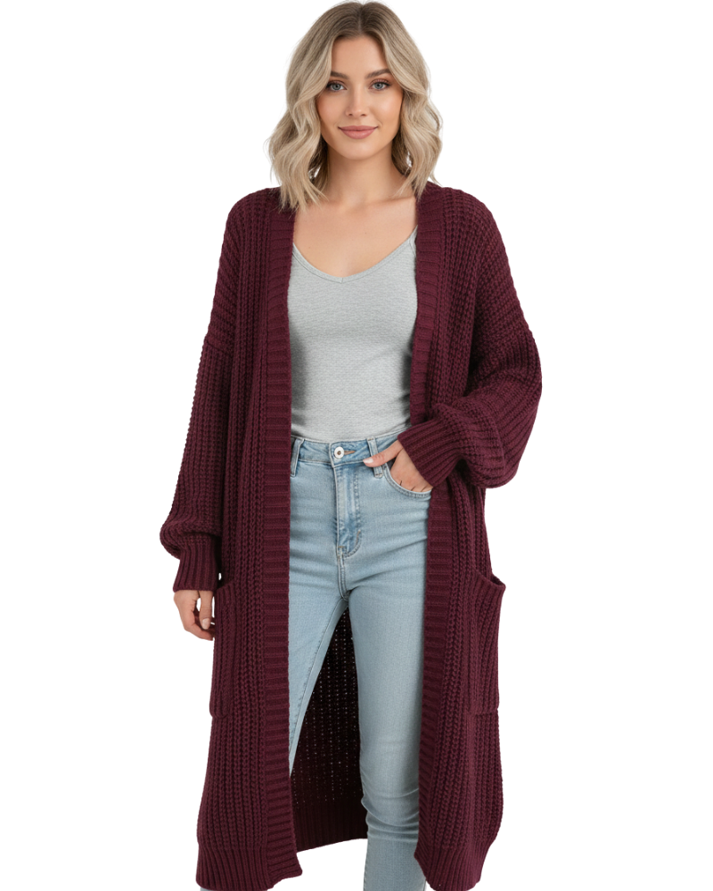Erca Maglia Lunga da Donna – Cardigan Ampio Elegante per Primavera, Autunno e Inverno