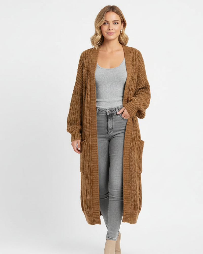 Erca Maglia Lunga da Donna – Cardigan Ampio Elegante per Primavera, Autunno e Inverno