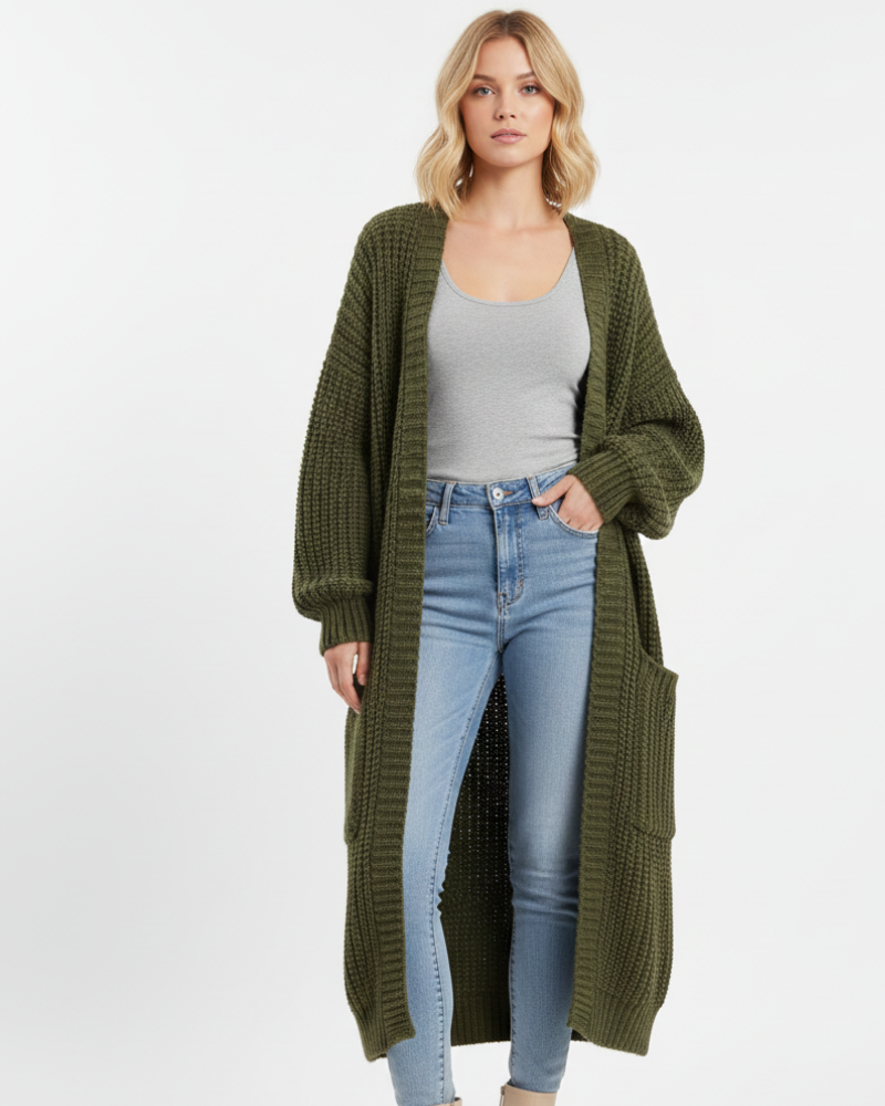 Erca Maglia Lunga da Donna – Cardigan Ampio Elegante per Primavera, Autunno e Inverno