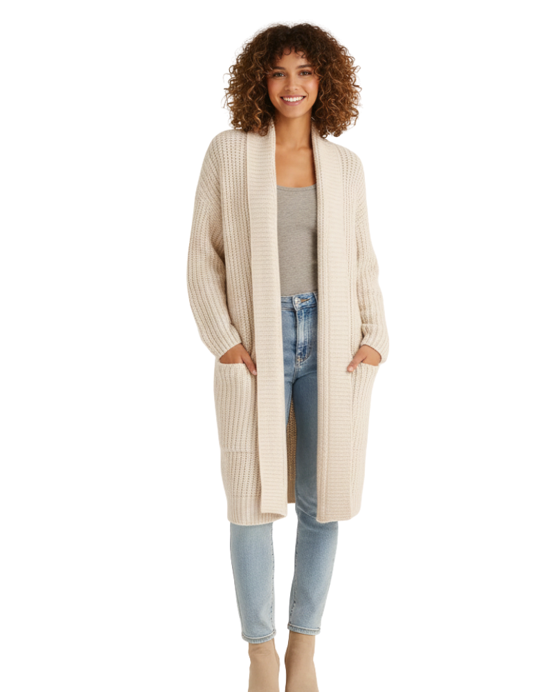 Erca Maglia Lunga da Donna – Cardigan Ampio Elegante per Primavera, Autunno e Inverno
