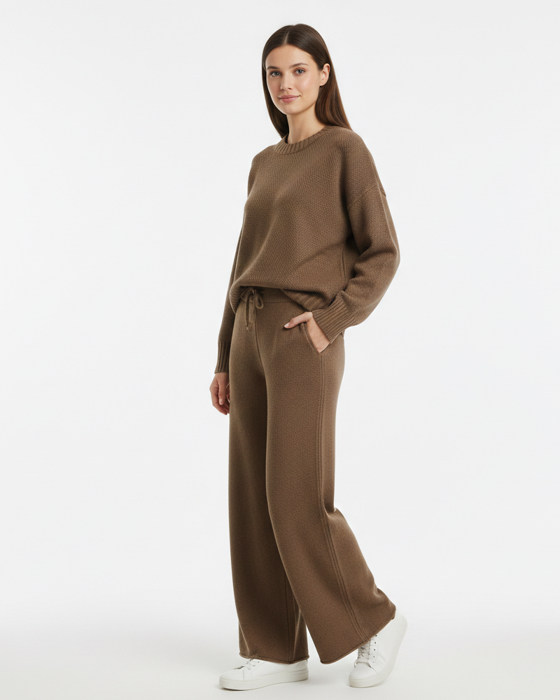Hella Women's 2-Piece Set – Sweater & Wide-Leg Relaxed Fit Pants in Organic Polyester