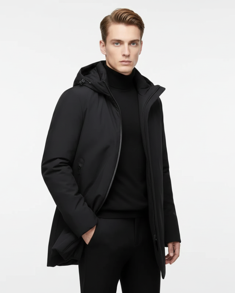 Jamiel Giacca Invernale Uomo Impermeabile – Cappotto Taglio Regular con Cappuccio Antivento