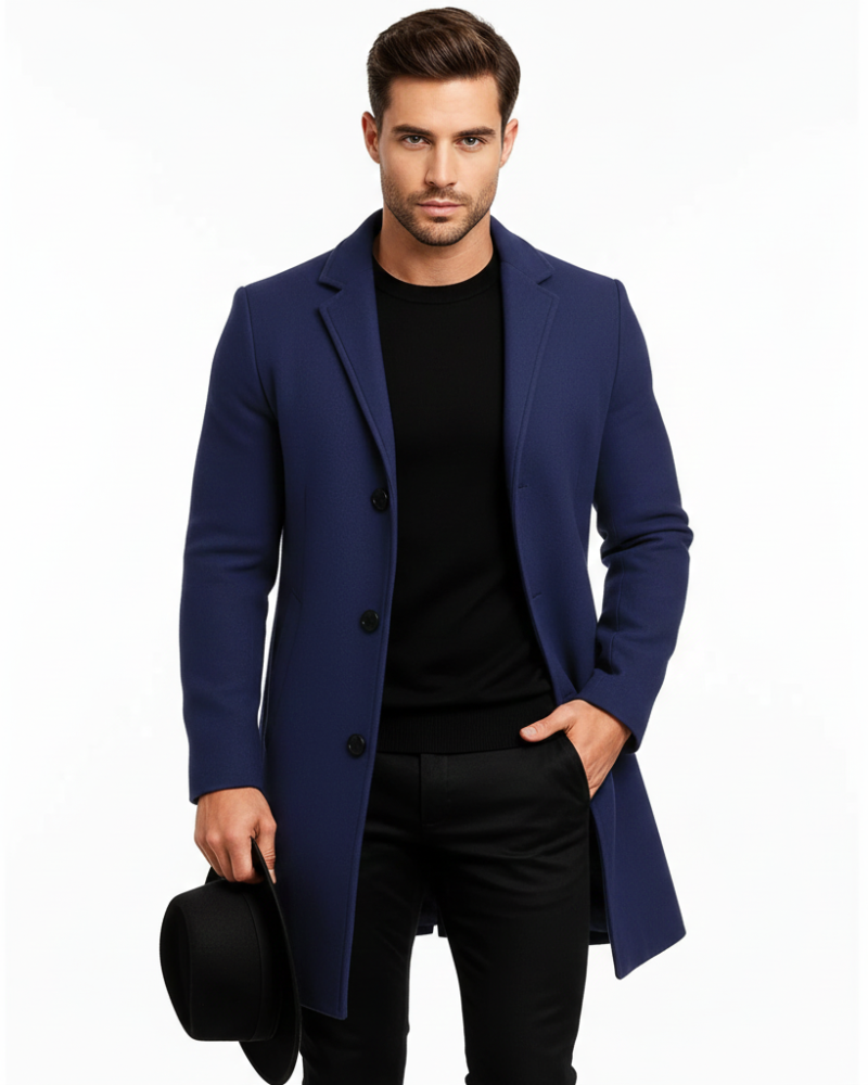 Ian Manteau d’Hiver pour Homme | Manteau Long à Boutons | Design Coupe-Vent & Élégant