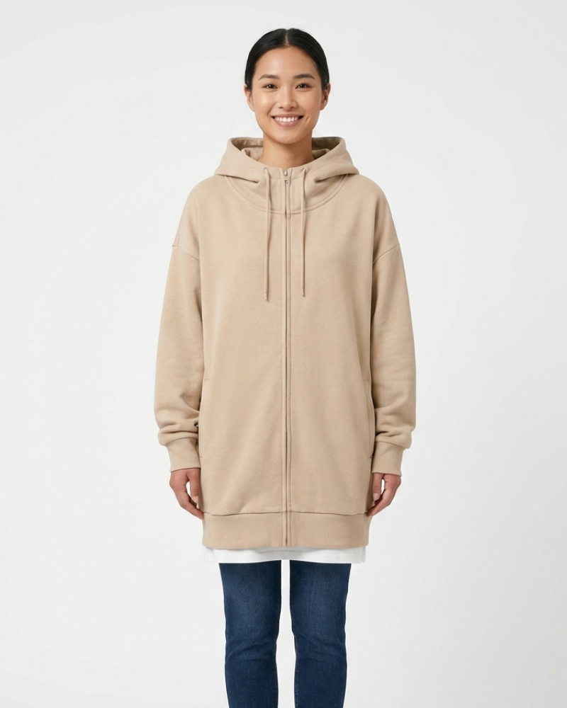 Remily Sweat à Capuche Oversize Femme Zippé – Hoodie Chaud avec Capuche & Coupe Confort