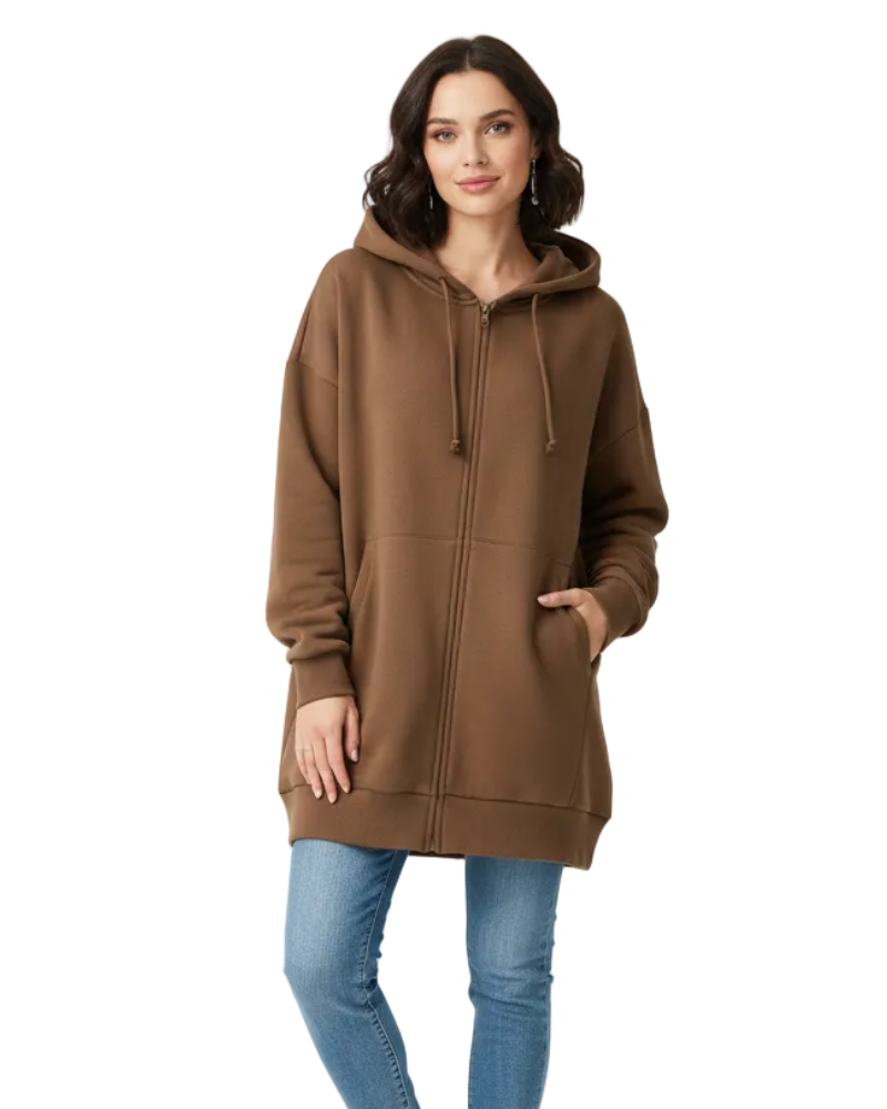 Remily Sweat à Capuche Oversize Femme Zippé – Hoodie Chaud avec Capuche & Coupe Confort