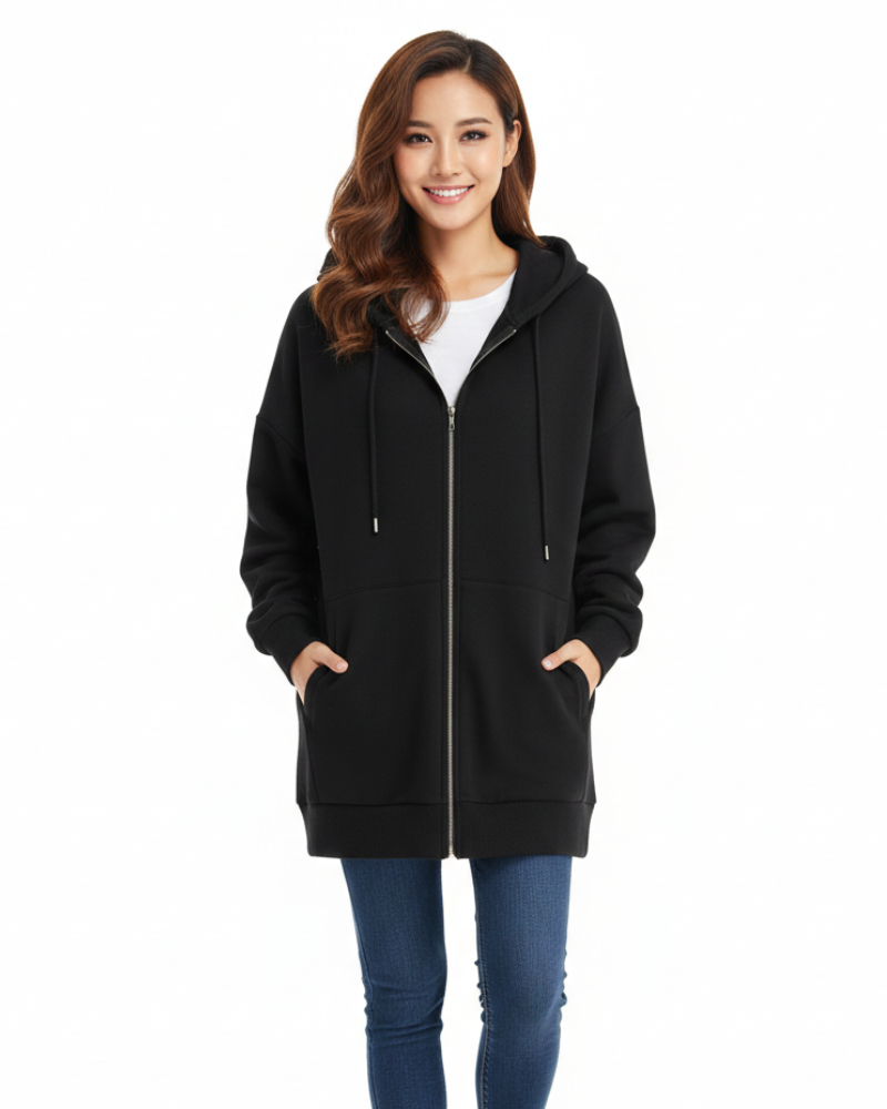 Remily Sweat à Capuche Oversize Femme Zippé – Hoodie Chaud avec Capuche & Coupe Confort