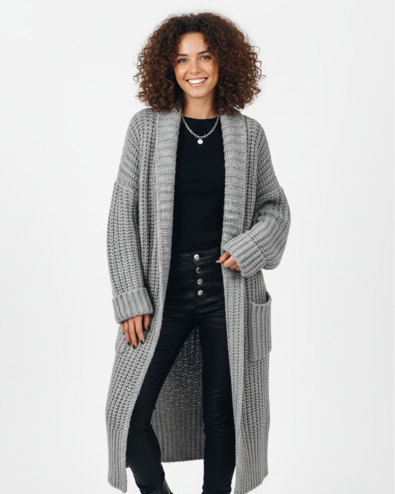 Mercy Weste Lang Damen Locker – Warmer und Leichter Cardigan mit Taschen, Täglicher Komfort