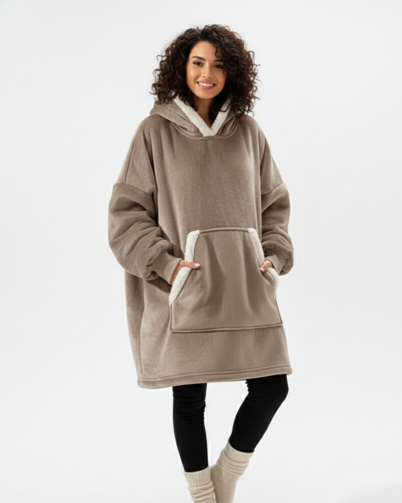 Olla Hoodie Longue Femme – Sweat à Capuche Ample avec Poche Frontale, Style Décontracté