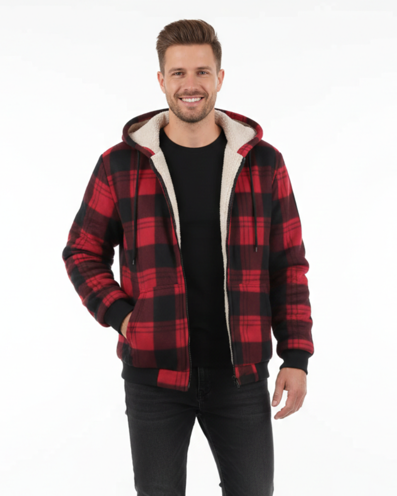 Henry Casaco de Inverno para Homem aos Quadrados – Casaco Quente Elegante com Fecho de Botões