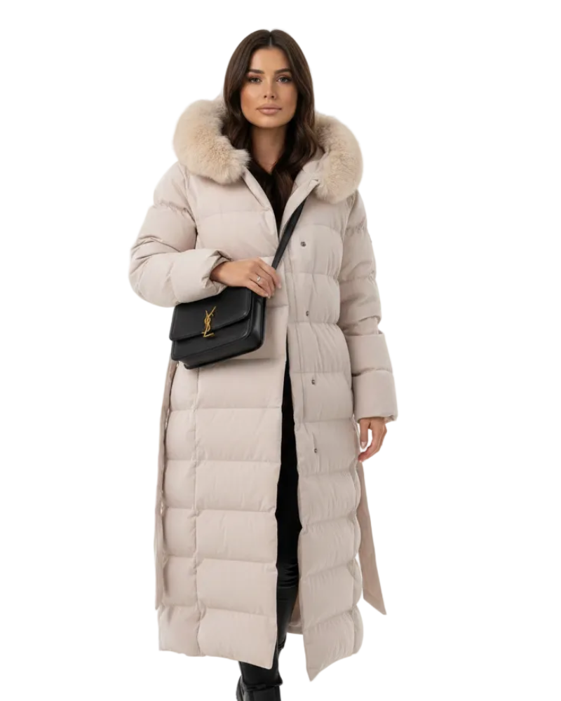 Eleva Manteau Long Femme – Veste Hiver Chaude Déperlante avec Capuche & Coupe Élégante
