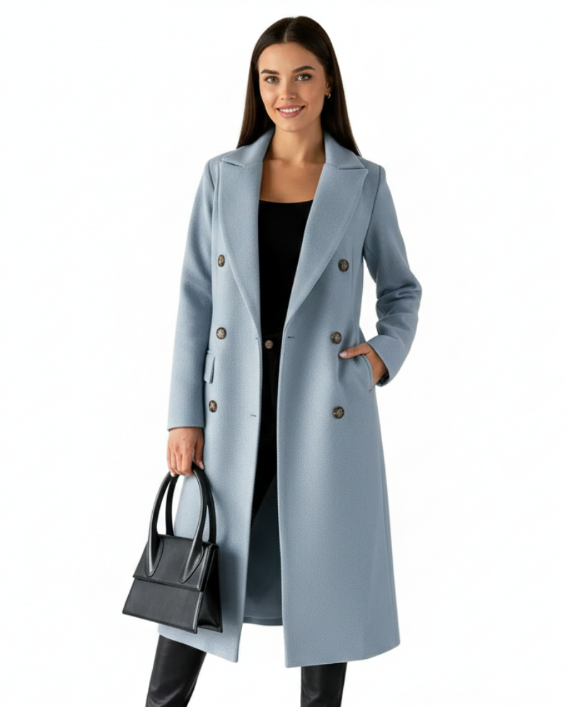 Zivory Manteau Long Femme Élégant – Coupe Raffinée avec Fermeture à Boutons