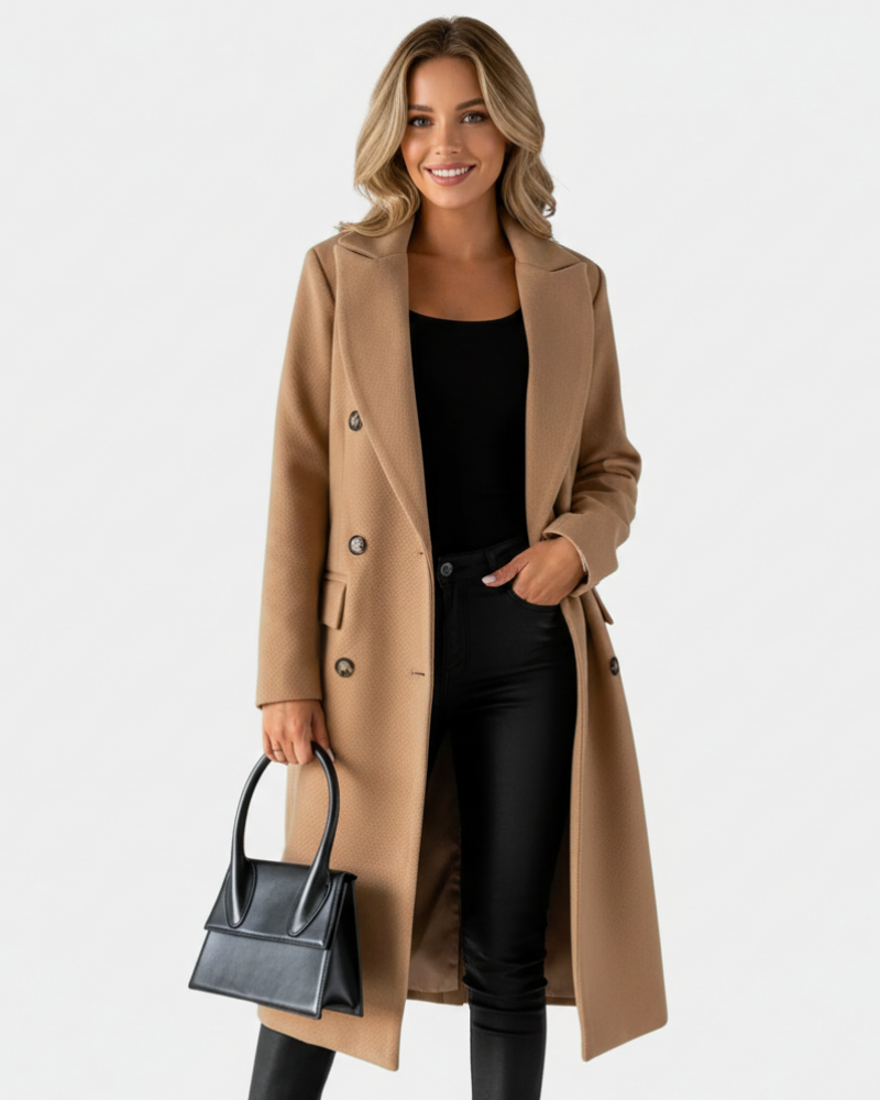 Zivory Manteau Long Femme Élégant – Coupe Raffinée avec Fermeture à Boutons