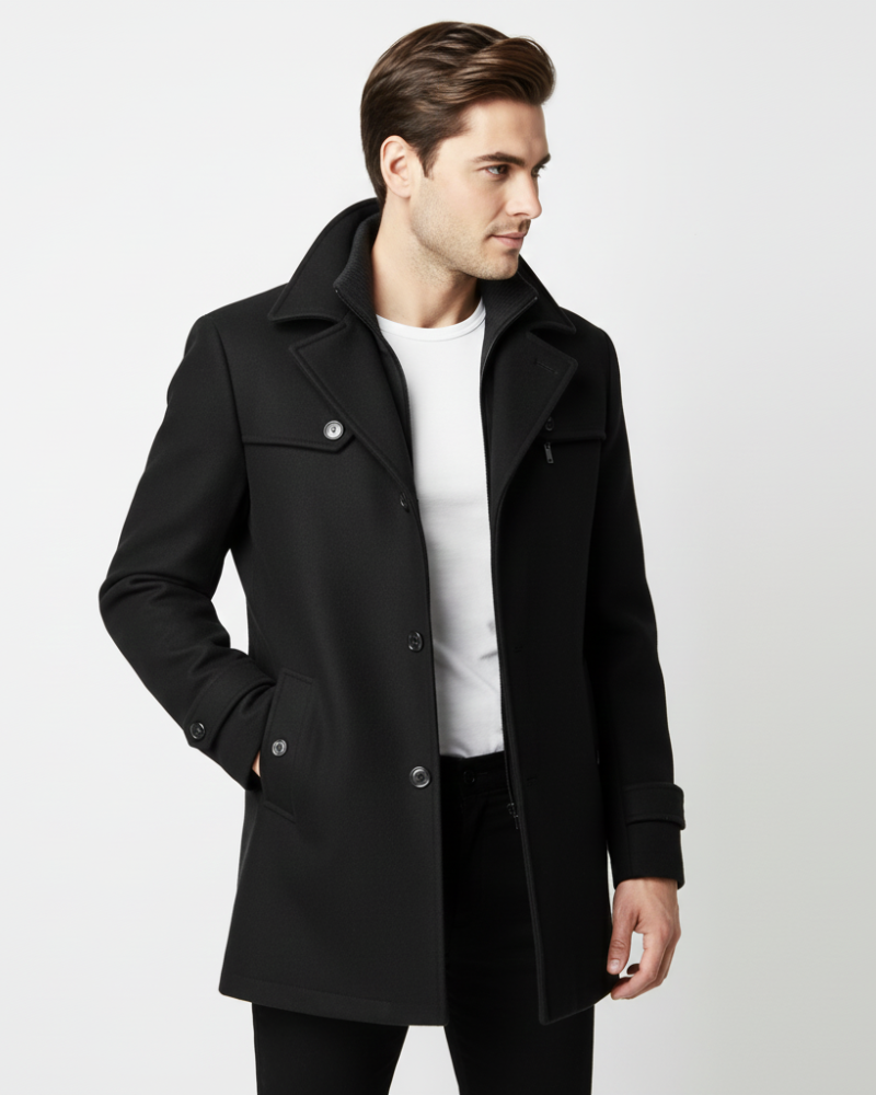 Edwin Manteau Uomo – Cappotto Slim Fit Doppiopetto con Collo Classico
