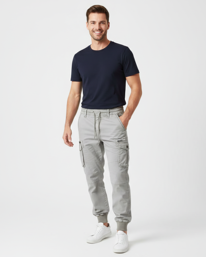 Theodore Pantalon Cargo Homme à Taille Élastique – Pantalon Casual Confortable
