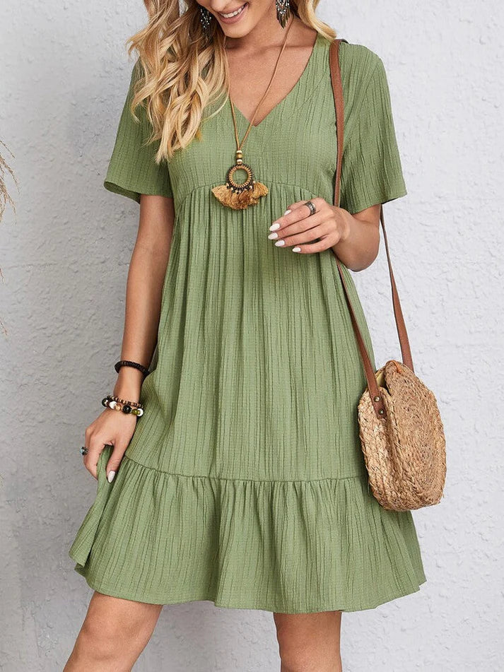 Vestido de Verão Mulher Julietta – Vestido Largo com Decote em V e Conforto Arejado para Dias Quentes