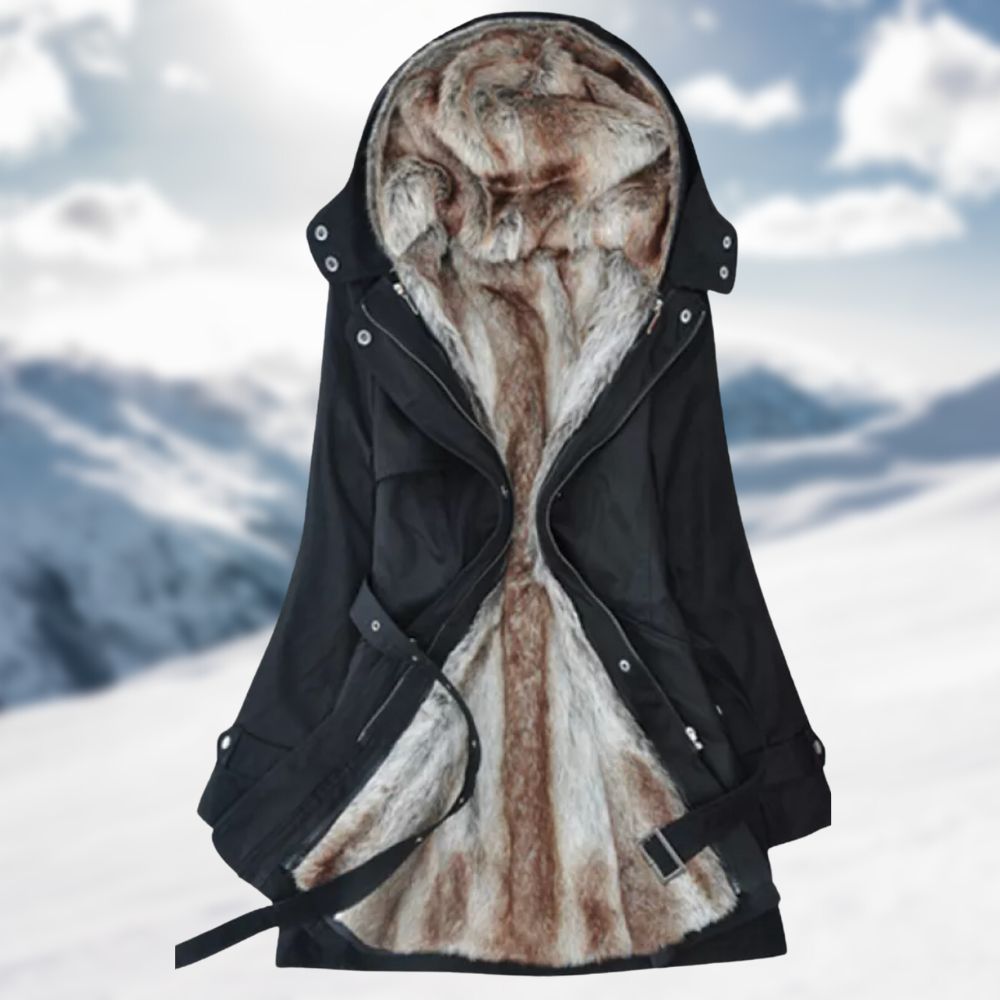 Sadie Long Parka for Women – Hood lined with faux fur and adjustable waist