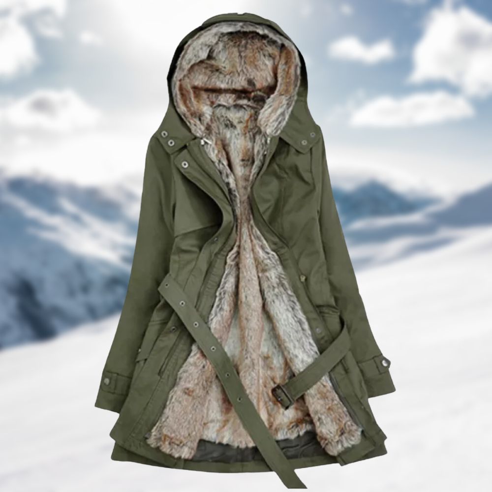 Sadie Long Parka for Women – Hood lined with faux fur and adjustable waist