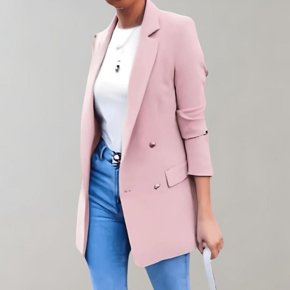 Liina Blazer Femme – Veste Élégante & Polyvalente en Tissu Premium au Style Intemporel