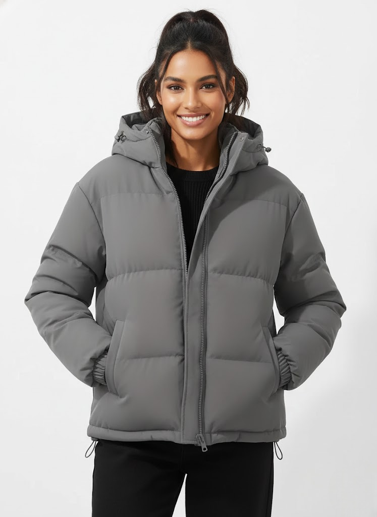 Lilah Casaco Acolchoado Feminino Leve com Capuz – Corte Elegante e Calor Moderno