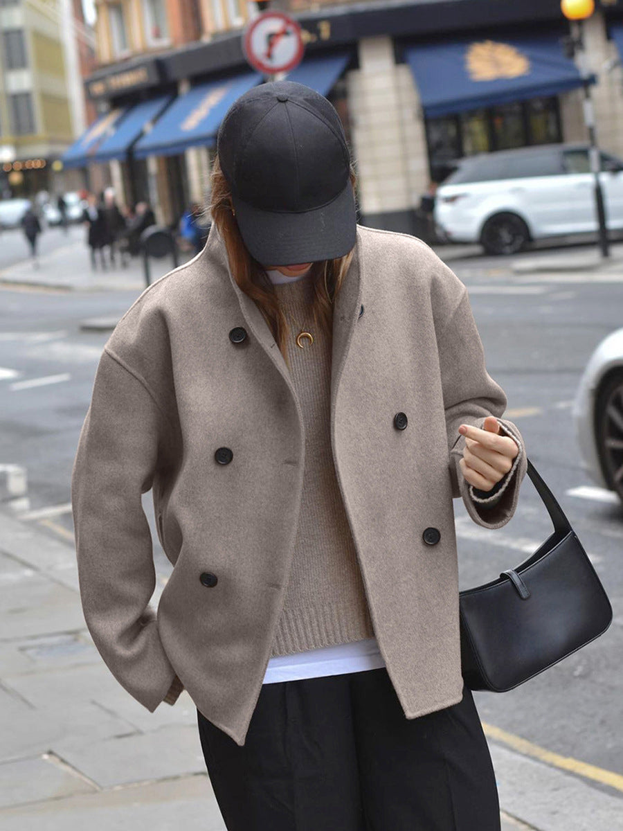 Louisa Coat Woman Autumn Winter – Warm, Elegant with Buttons and Casual Fit