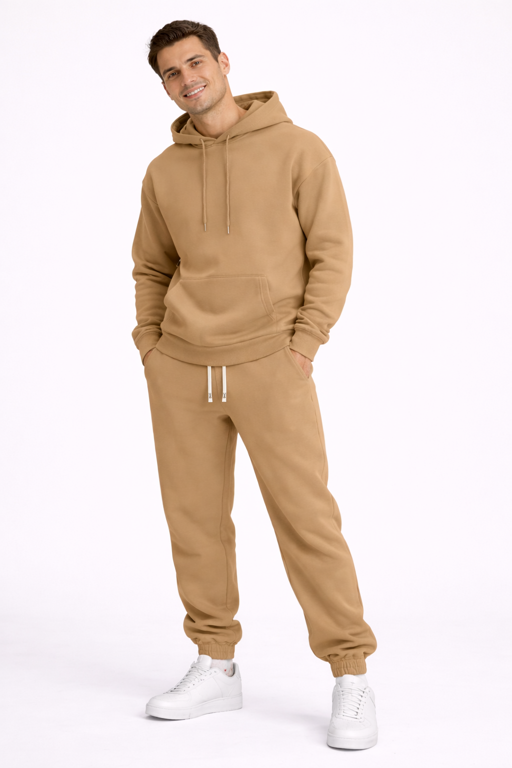 Luca Ensemble Sport Homme Uni – Hoodie à Capuche & Jogger Confort en Polyester