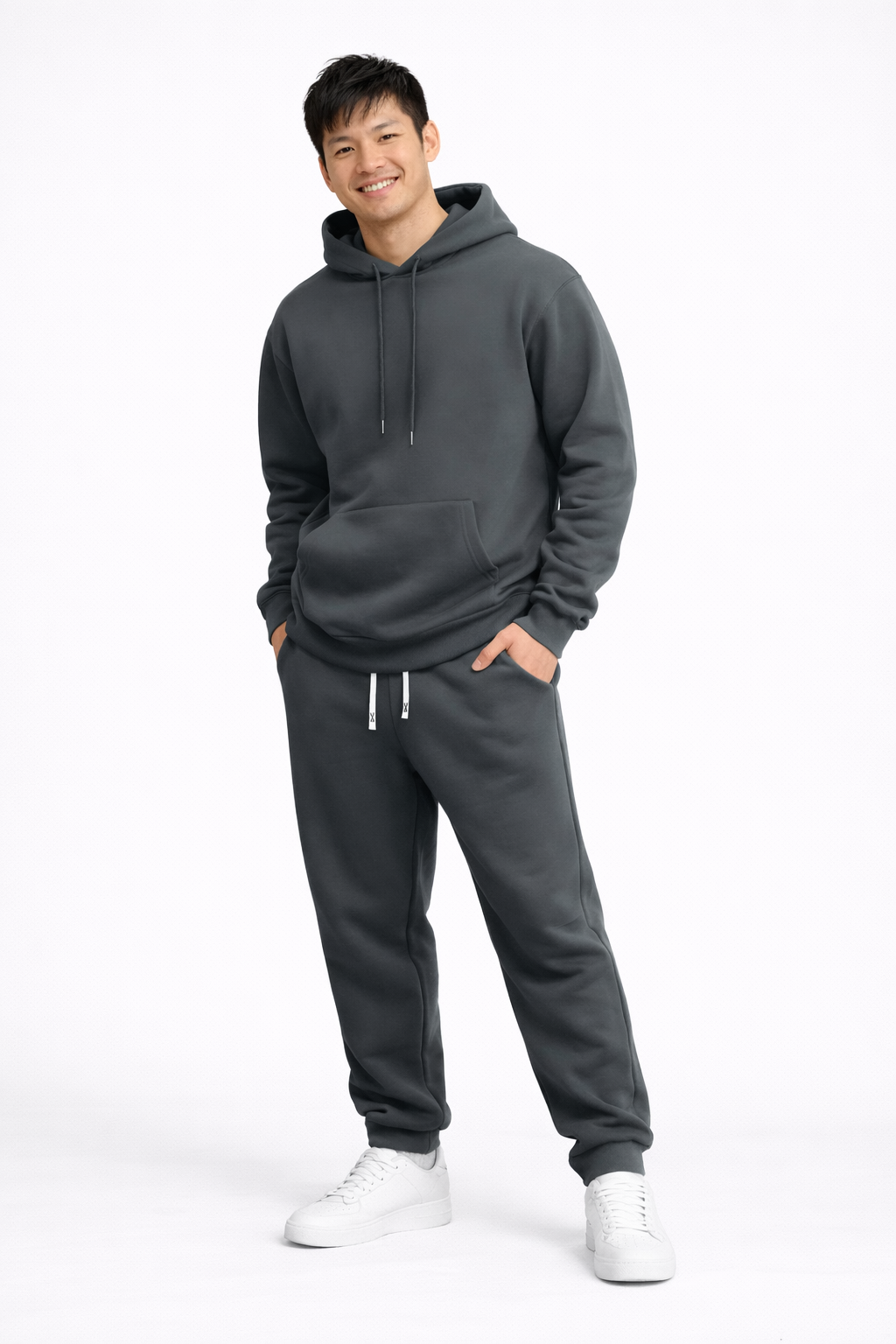 Luca Men's Solid Sport Set – Hoodie with Hood & Comfortable Polyester Jogger