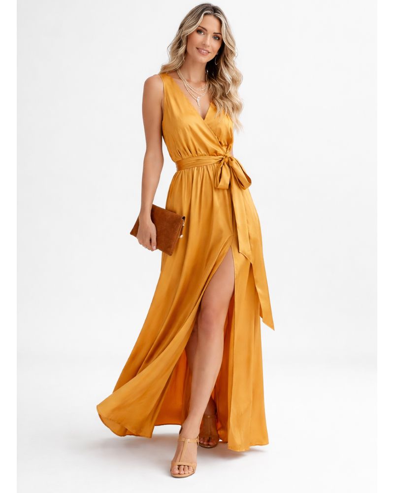 Lunesia Abendkleid Damen – Elegantes langes ärmelloses und fließendes Kleid für elegante Veranstaltungen
