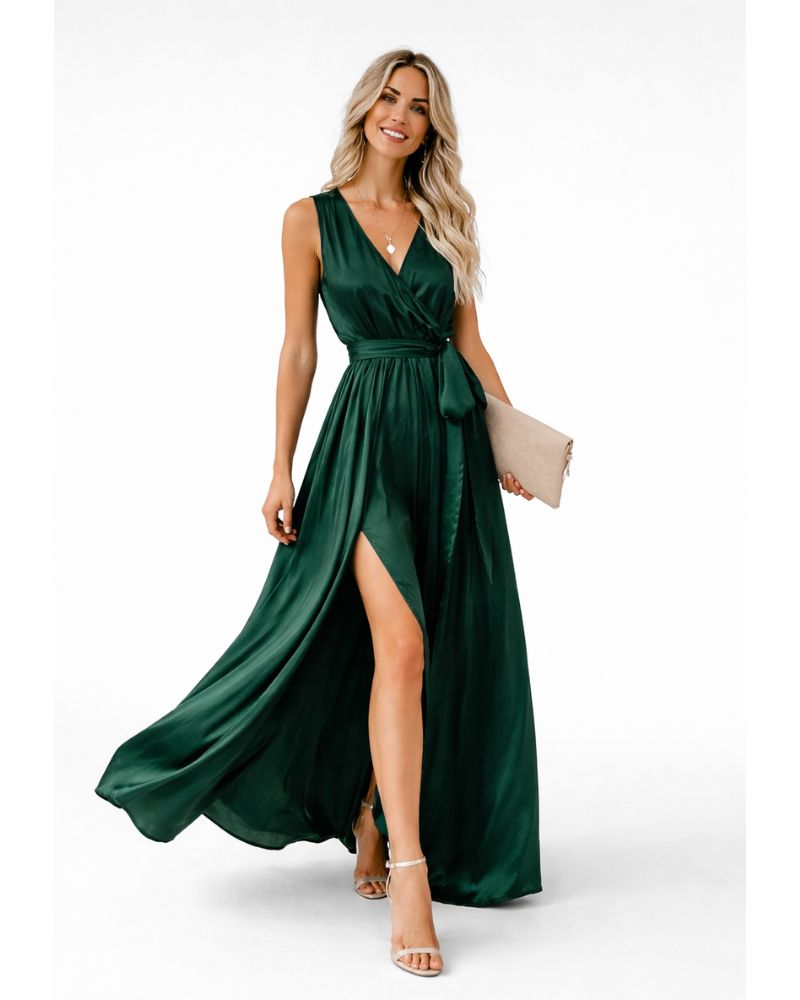 Lunesia Abendkleid Damen – Elegantes langes ärmelloses und fließendes Kleid für elegante Veranstaltungen