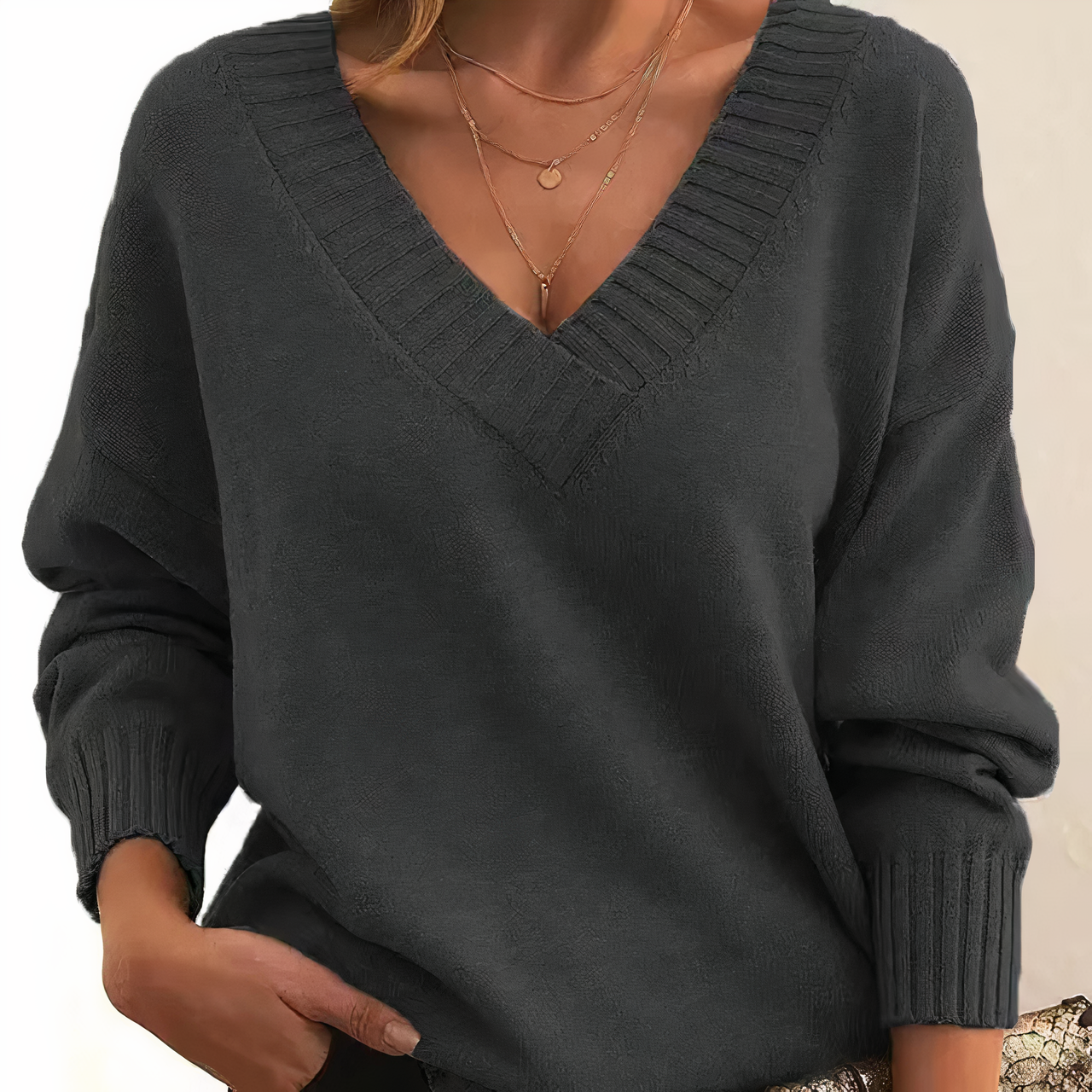 Zeyann Pull en Cachemire à Col V Femme – 100 % Cachemire Premium avec Coupe Douce, Chaude et Classique
