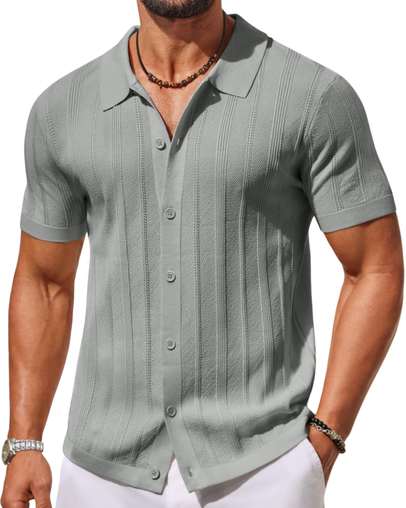 Maélio poloshirt voor heren van gebreide stof – ademend poloshirt met korte mouwen en klassieke kraag, casual chic