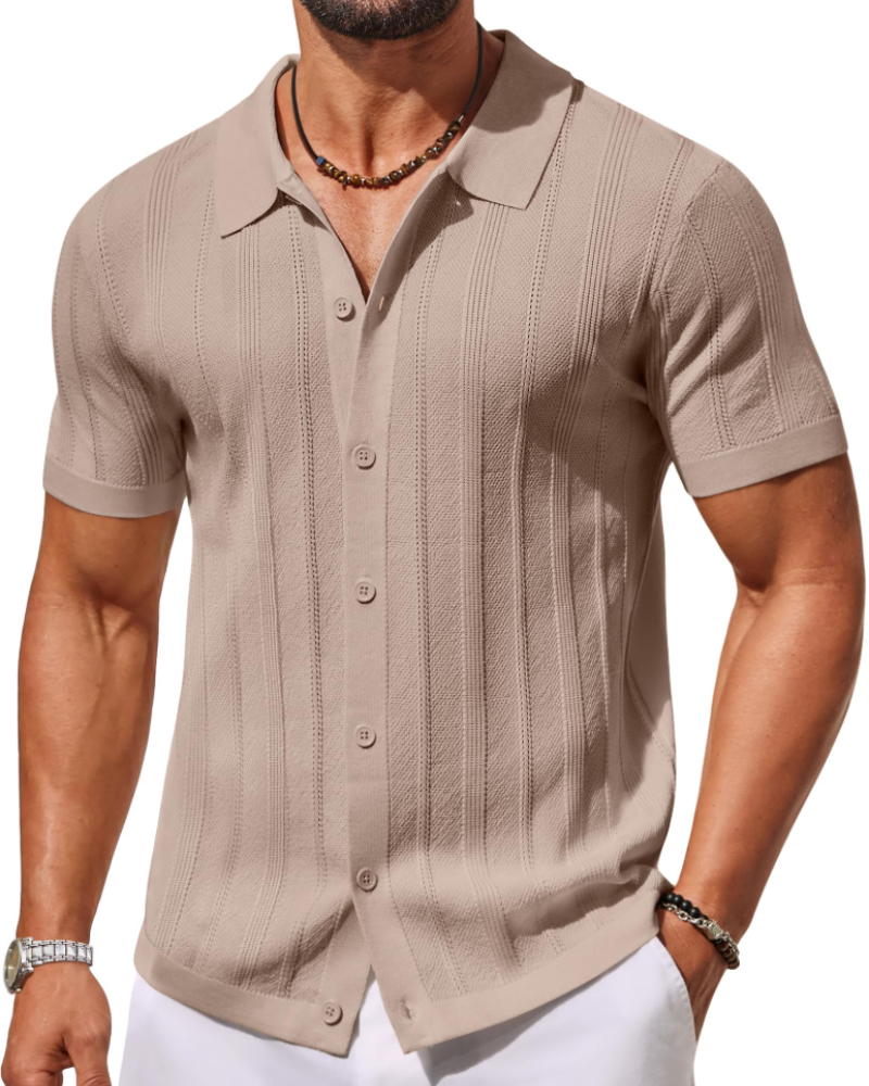 Maélio poloshirt voor heren van gebreide stof – ademend poloshirt met korte mouwen en klassieke kraag, casual chic