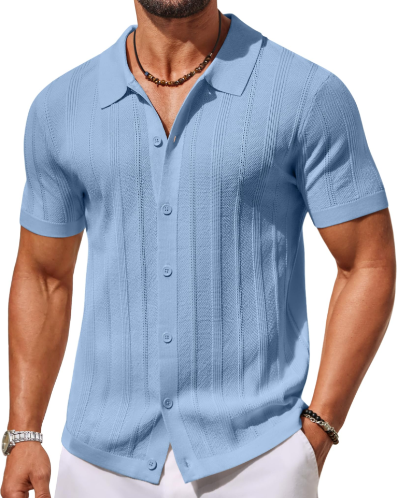 Maélio poloshirt voor heren van gebreide stof – ademend poloshirt met korte mouwen en klassieke kraag, casual chic