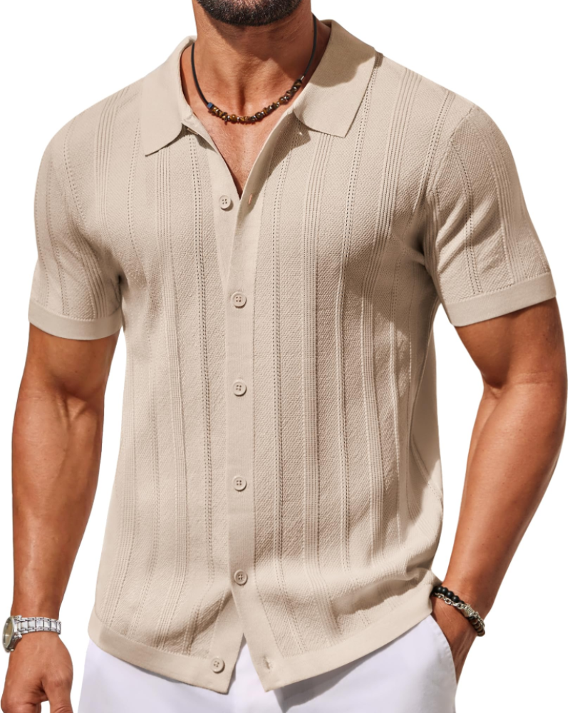 Maélio poloshirt voor heren van gebreide stof – ademend poloshirt met korte mouwen en klassieke kraag, casual chic