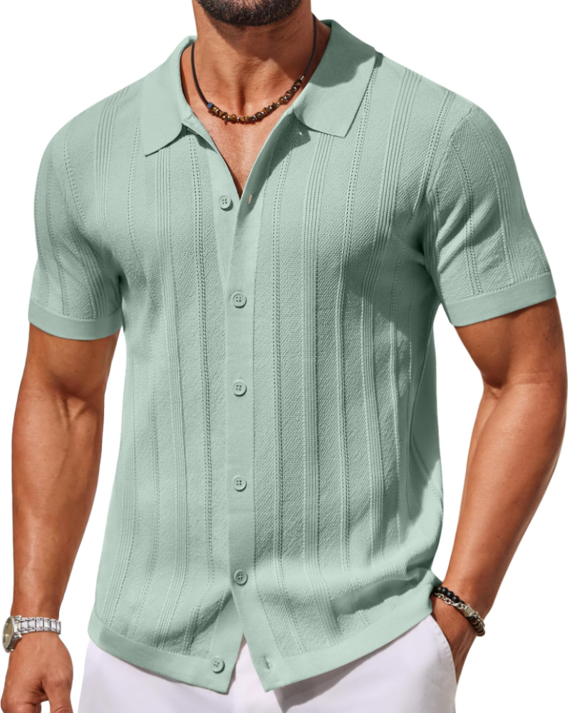 Maélio poloshirt voor heren van gebreide stof – ademend poloshirt met korte mouwen en klassieke kraag, casual chic
