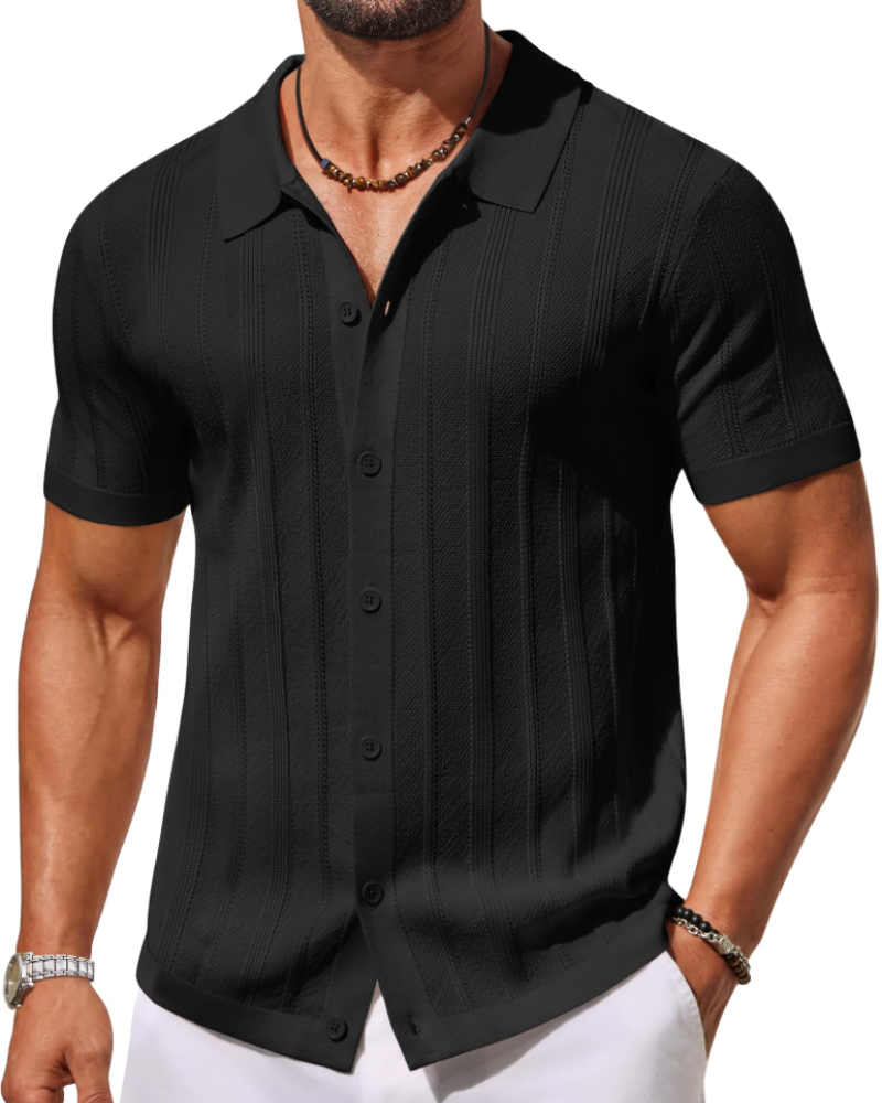 Maélio poloshirt voor heren van gebreide stof – ademend poloshirt met korte mouwen en klassieke kraag, casual chic