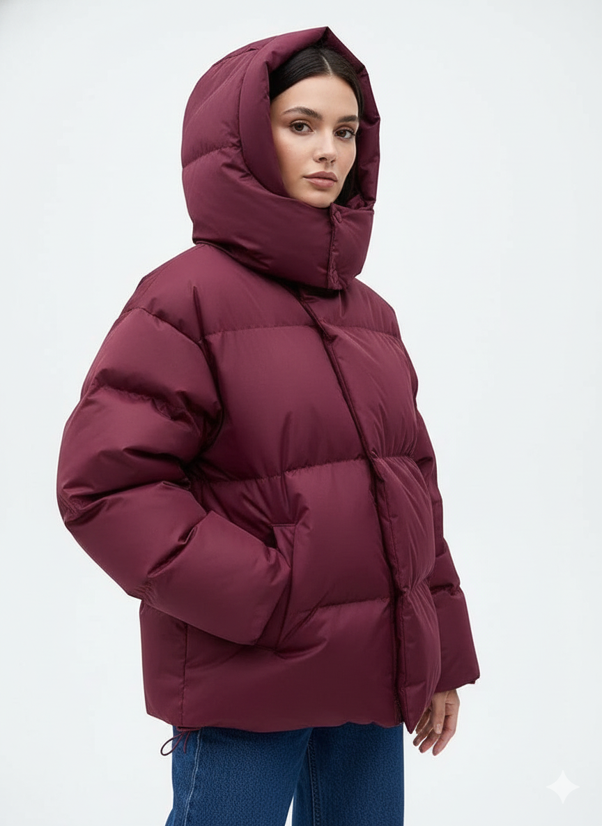 Nava Casaco Acolchoado Mulher Sobredimensionado – Casaco Almofadado com Gola Alta para Inverno e Estilo Urbano