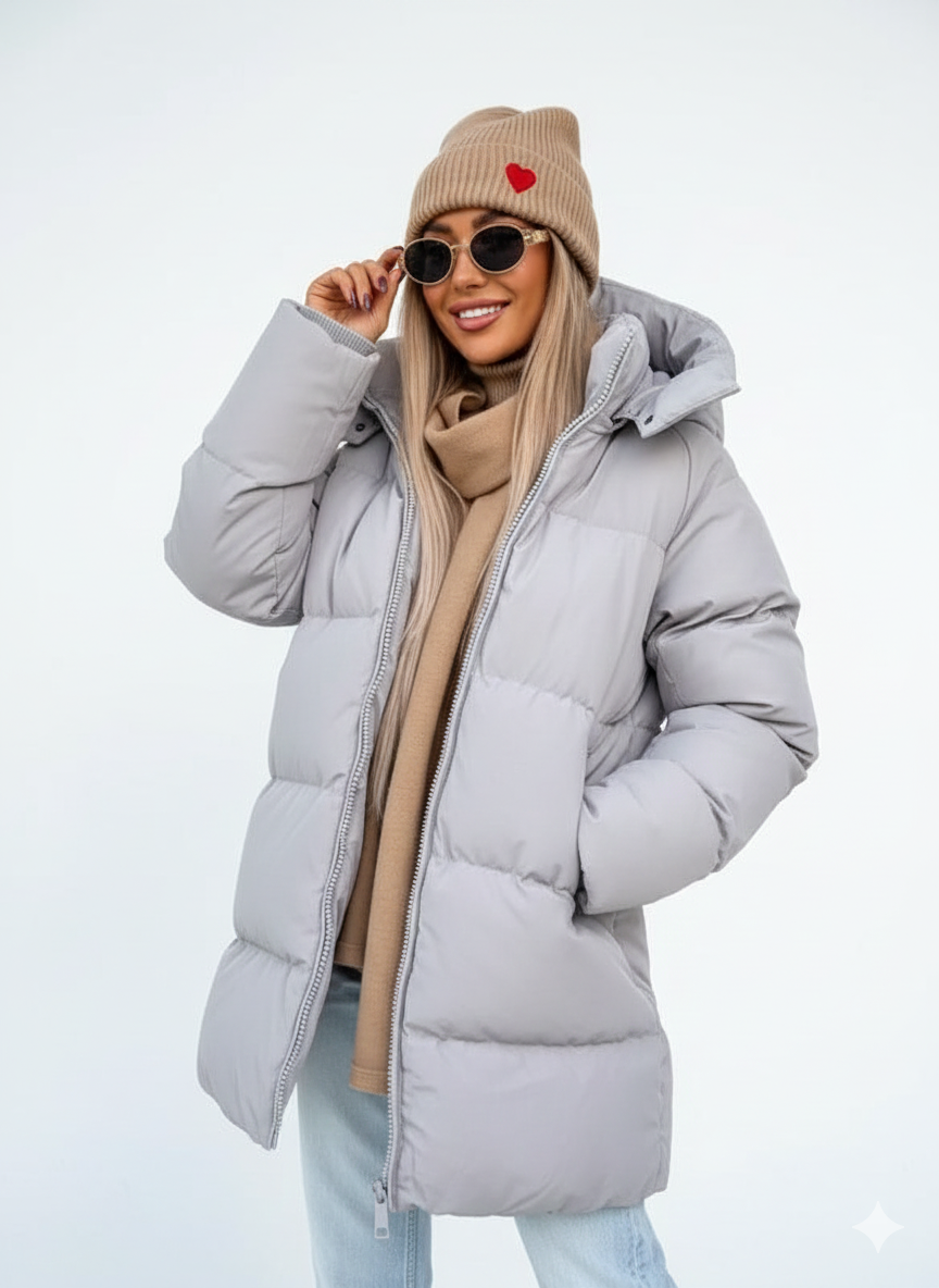 Nava Casaco Acolchoado Mulher Sobredimensionado – Casaco Almofadado com Gola Alta para Inverno e Estilo Urbano