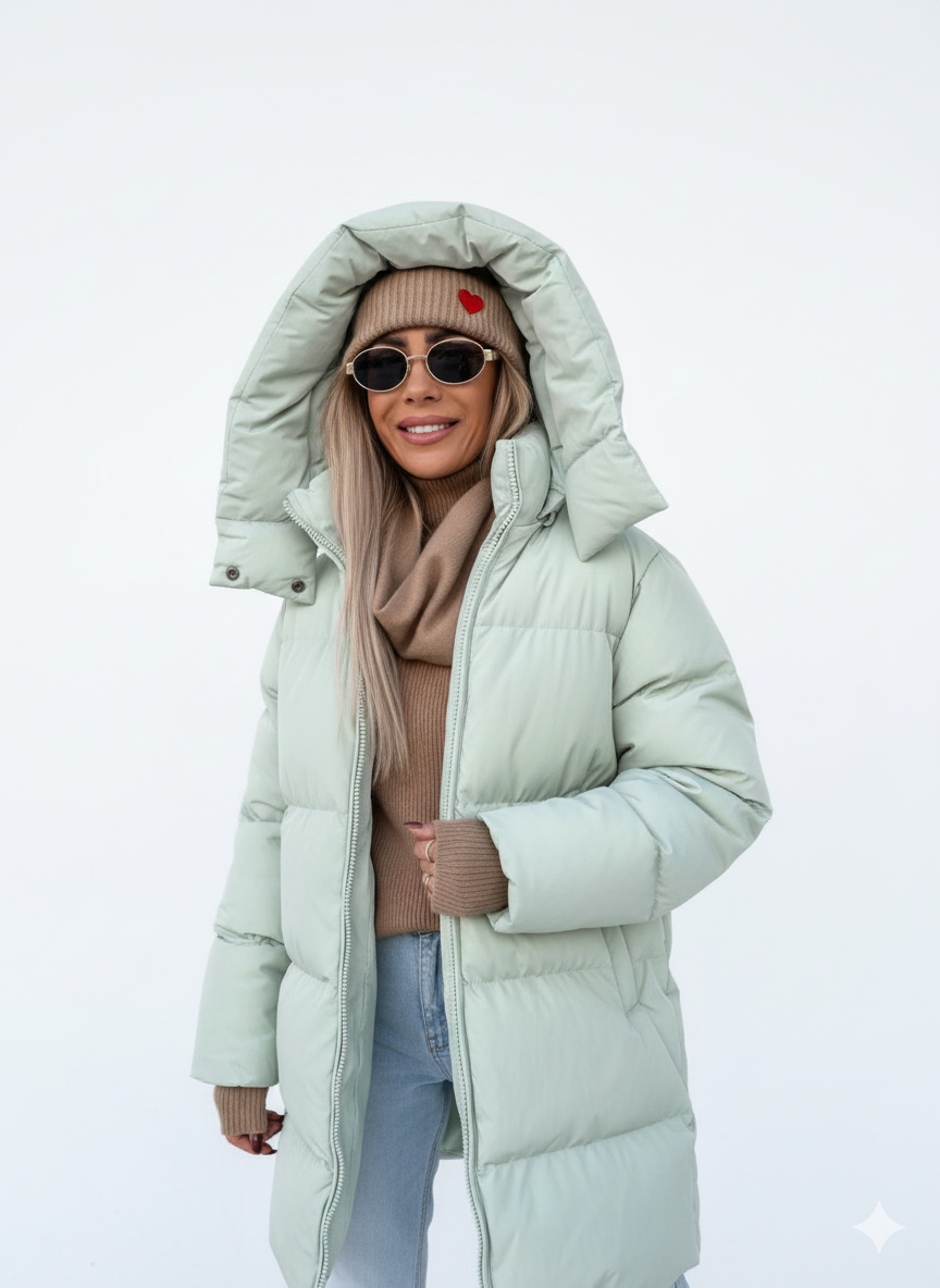 Nava Casaco Acolchoado Mulher Sobredimensionado – Casaco Almofadado com Gola Alta para Inverno e Estilo Urbano