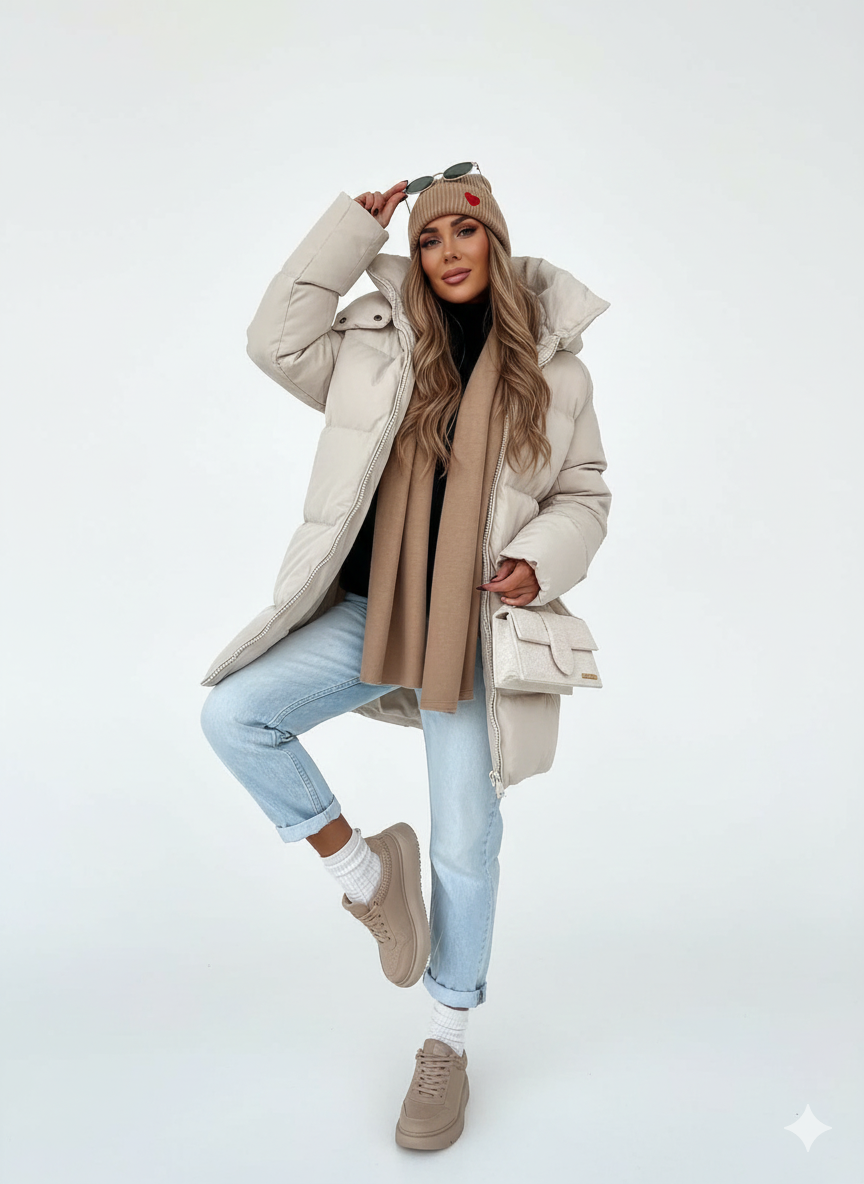 Nava Casaco Acolchoado Mulher Sobredimensionado – Casaco Almofadado com Gola Alta para Inverno e Estilo Urbano