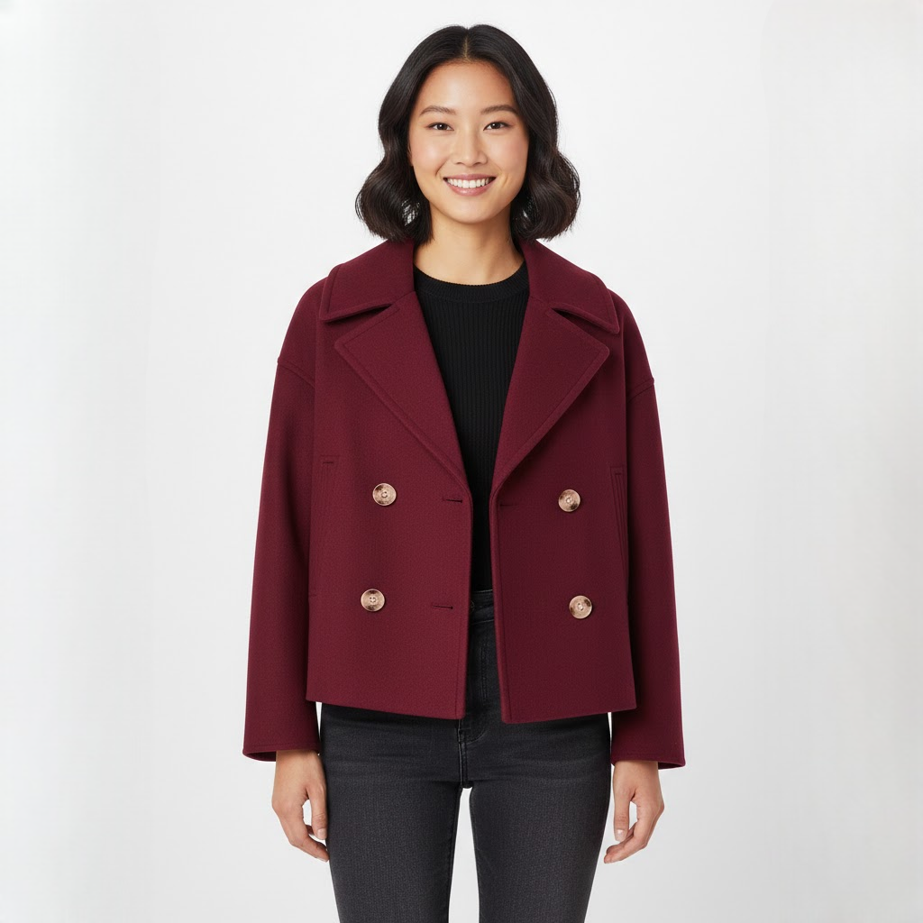 Noëlle Cappotto Corto Donna Doppio Petto – Lana Mista & Stile Elegante