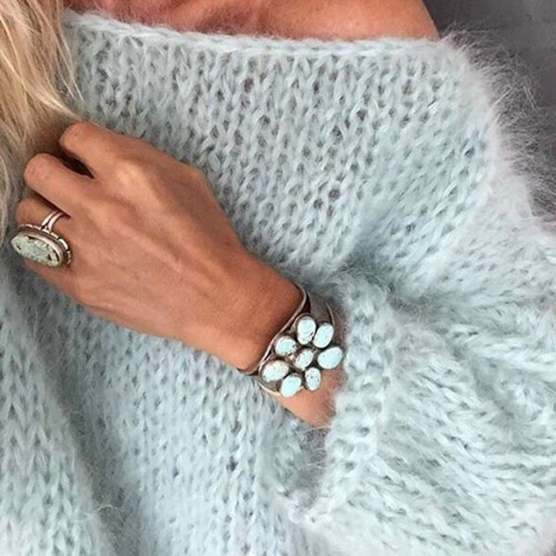 Sweter damski Ailany – haftowane wzory, luźny krój i szykowny styl boho